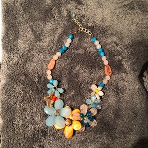 Anthropologie style statement floral necklace